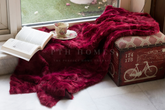 Maroon Mulberry Fur Throw